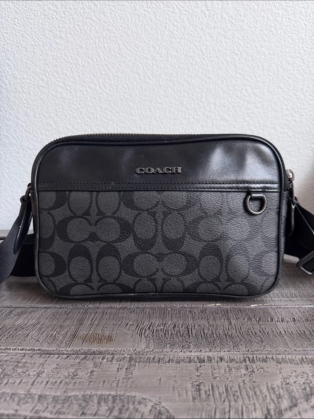 Coach Graham Black Signature Crossbody Bag